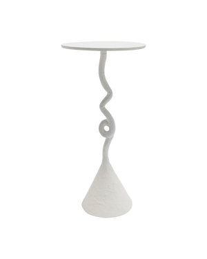 Cauda White Drinks Table | Currey & Co - 4000-0263