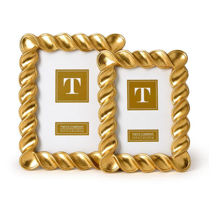 Set of 2 Twist Gold Leaf Frames | Two's Company - 55371