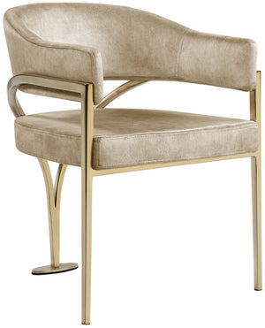 Madelyn Beige Velvet Upholstered Dining Chair (Set of 2) | Meridian Furniture - 553Beige-C