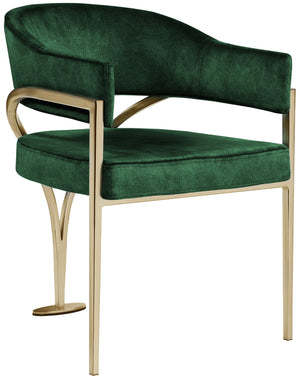 Madelyn Green Velvet Upholstered Dining Chair (Set of 2) | Meridian Furniture - 553Green-C