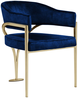 Madelyn Navy Velvet Upholstered Dining Chair (Set of 2) | Meridian Furniture - 553Navy-C