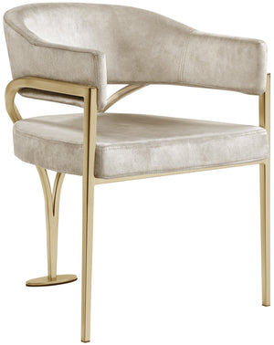 Madelyn Stone Velvet Upholstered Dining Chair (Set of 2) | Meridian Furniture - 553Stone-C