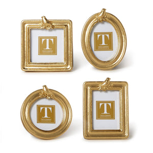 Set of 4 Gold Bird Photo Frames Incl 4 Shapes | Two's Company - 55415