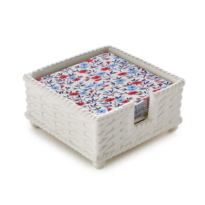 Basketweave Cocktail Napkin Holder | Two's Company - 55422