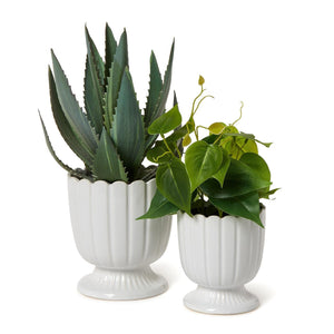 Set of 2 Scalloped Edge Planters Includes 2 Sizes | Two's Company - 55440