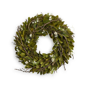 Hand-Crafted Carved Willow Wood Wreath | Two's Company - 55442