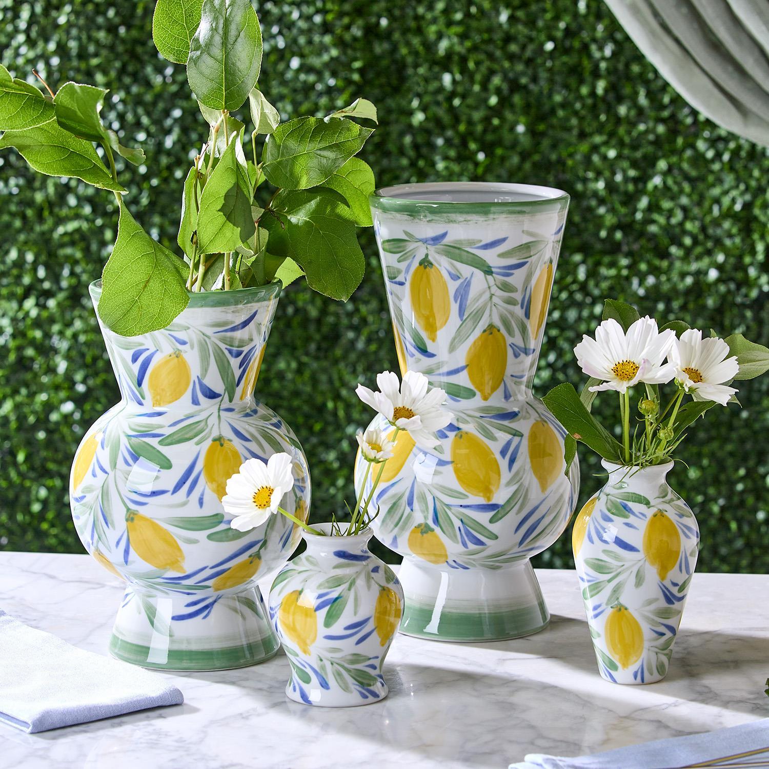 Hand-Painted Lemon Vases Large
