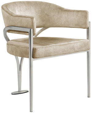 Madelyn Beige Velvet Upholstered Dining Chair (Set of 2) | Meridian Furniture - 554Beige-C