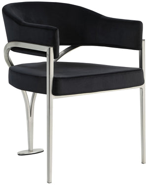 Madelyn Black Velvet Upholstered Dining Chair (Set of 2) | Meridian Furniture - 554Black-C