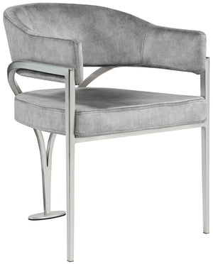 Madelyn Grey Velvet Upholstered Dining Chair (Set of 2) | Meridian Furniture - 554Grey-C