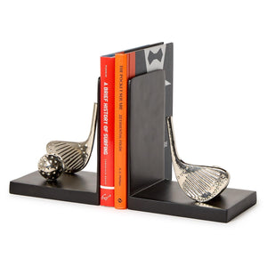 Golf Bookends with Nickel Finish | Two's Company - 55501
