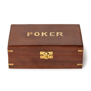 The Turf Club Poker Set in Hand-Crafted Wooden Box | Two's Company - 55503