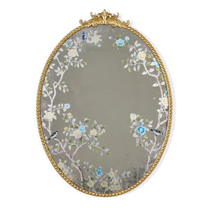 Flora and Fauna Oval Wall Mirror | Two's Company - 55512