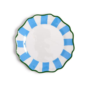 Set of 4 Blue Striped Dinner Plates | Two's Company - 55520