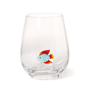 Tropical Fish Stemless Wine Glass | Two's Company - 55536