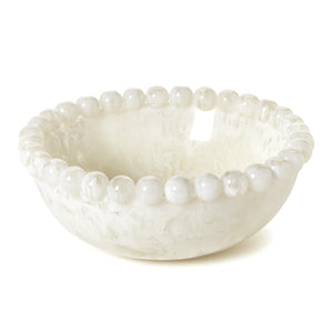 Modern Pop White Beaded Rim Bowl | Two's Company - 55559