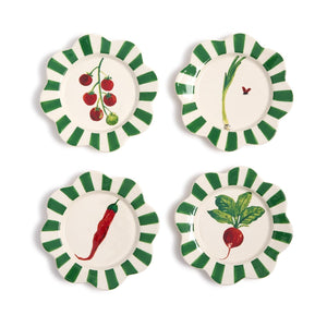 Set of 4 Vegetable Tidbit Plates | Two's Company - 55611