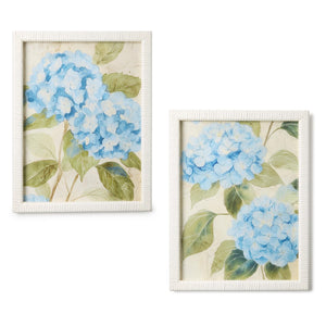 Set of 2 Hydrangea Framed Wall Art Prints | Two's Company - 55619