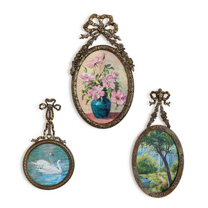 Set of 3 Heirloom Antique Bow and Flower Hanging Frames Incl 3 Sizes | Two's Company - 55621