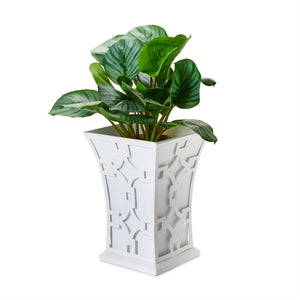 Laser Fretwork Flared Metal Planter | Two's Company - 55632