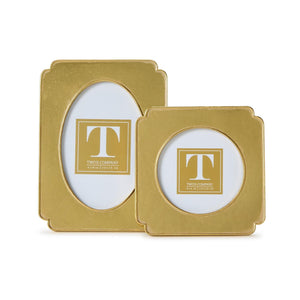 Set of 2 Gold Leaf Photo Frames Incl 2 Sizes | Two's Company - 55636