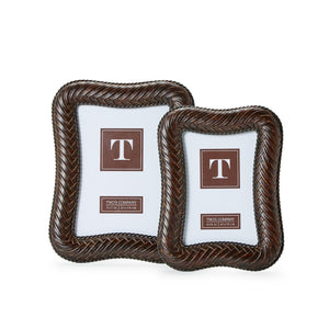 Set of 2 Herringbone Weave Photo Frames Includes 4" x 6" and 5" x 7" | Two's Company - 55646