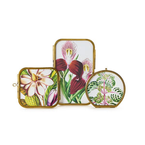 Set of 3 Mini Metal Frames with Antique Gold Trim | Two's Company - 55664