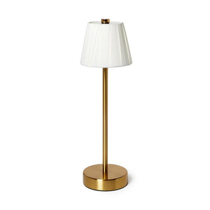 LED Cordless Table Lamp with Fabric Pleated Shade in Gift Box | Two's Company - 55706