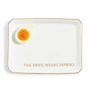 Deviled Egg Icon Trinket Tray with Saying in Gift Box | Two's Company - 55721