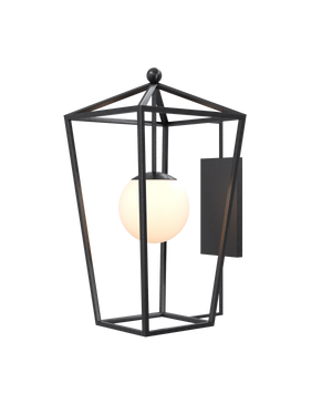 Denison Small Black Outdoor Wall Sconce | Currey & Co - 5500-0061