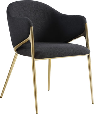 Nial Black Boucle Fabric Upholstered Dining Chair (Set of 2) | Meridian Furniture - 559Black-C