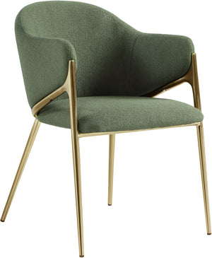 Nial Green Boucle Fabric Upholstered Dining Chair (Set of 2) | Meridian Furniture - 559Green-C