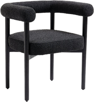 Hyatt Black Boucle Fabric Upholstered Dining Chair | Meridian Furniture - 560Black-C