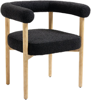 Hyatt Black Boucle Fabric Upholstered Dining Chair | Meridian Furniture - 561Black-C