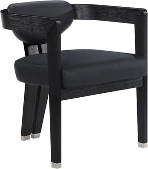 Carlyle Black Vegan Leather Upholstered Dining Chair | Meridian Furniture - 563Black-C