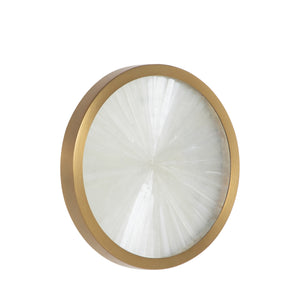 Neptune Selenite Steel Brass Wall Sconce - 2.5 in. D x 8 in. H | Gabriella White - SCH-175703
