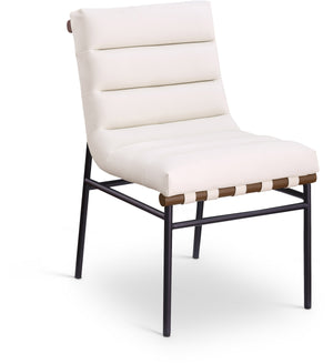 Burke Cream Vegan Leather Upholstered Dining Chair (Set of 2) | Meridian Furniture - 577Cream-C