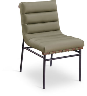 Burke Olive Vegan Leather Upholstered Dining Chair (Set of 2) | Meridian Furniture - 577Olive-C