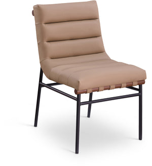 Burke Tan Vegan Leather Upholstered Dining Chair (Set of 2) | Meridian Furniture - 577Tan-C