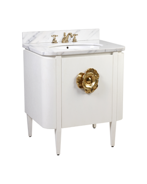Briallen 30" White Vanity with Oval Undermount Sink | Currey & Co - 3800-0004