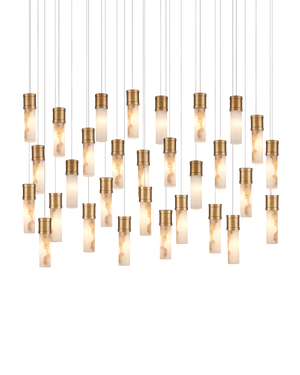 Cannula 30-Light Linear Multi-Drop Pendant | Currey & Co - 9000-1384