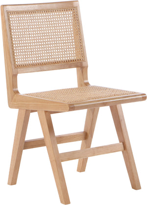 Preston Natural Solid Wood And Natural Cane Dining Side Chair (Set of 2) | Meridian Furniture - 588Natural-SC