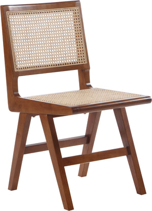 Preston Walnut Solid Wood And Natural Cane Dining Side Chair (Set of 2) | Meridian Furniture - 588Walnut-SC