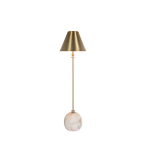 Vivianna Metal Alabaster Antique Brass Console Lamp | Gabriella White - SCH-170040