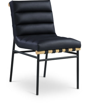 Burke Black Vegan Leather Upholstered Dining Chair (Set of 2) | Meridian Furniture - 590Black-C