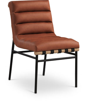 Burke Cognac Vegan Leather Upholstered Dining Chair (Set of 2) | Meridian Furniture - 590Cognac-C