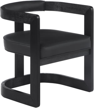 Manchester Black Vegan Leather Upholstered Dining Chair | Meridian Furniture - 591Black-C