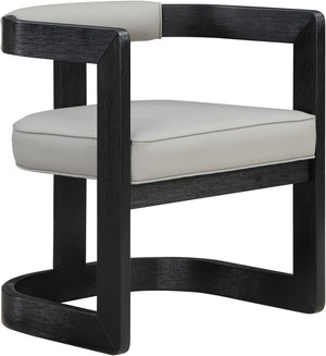 Manchester Grey Vegan Leather Upholstered Dining Chair | Meridian Furniture - 591Grey-C