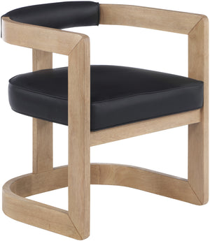 Manchester Black Vegan Leather Upholstered Dining Chair | Meridian Furniture - 592Black-C