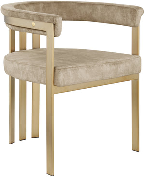 Marcello Beige Velvet Upholstered Dining Chair (Set of 2) | Meridian Furniture - 595Beige-C